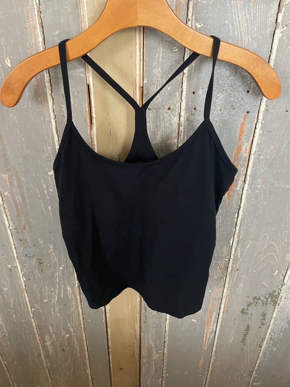 Splits59 Black Athletic Tank Top with Slim Straps